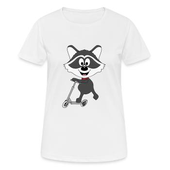 WASCHBÄR - ROLLER - TIER - KIND - BABY - SPORT - Frauen T-Shirt atmungsaktiv - Weiß - Vorne - AI Model Female 172 dark (172cm)