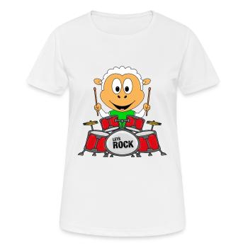 SCHAF - SCHLAGZEUG - MUSIK - MUSIKER - ROCK - Frauen T-Shirt atmungsaktiv - Weiß - Vorne - AI Model Female 172 dark (172cm)