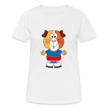MEERSCHWEINCHEN - INLINER - INLINE SKATES - SPORT - Frauen T-Shirt atmungsaktiv - Weiß - Vorne - AI Model Female 172 dark (172cm)