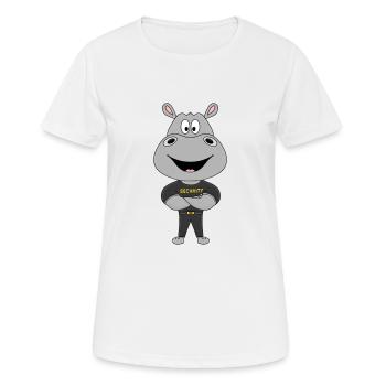 NILPFERD - HIPPO - BODYGUARD - SECURITY - TIER - Frauen T-Shirt atmungsaktiv - Weiß - Vorne - AI Model Female 172 dark (172cm)