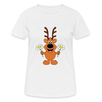 REH - BLUMEN - TIER - KINDER - BABY - LIEBE - Frauen T-Shirt atmungsaktiv - Weiß - Vorne - AI Model Female 172 dark (172cm)