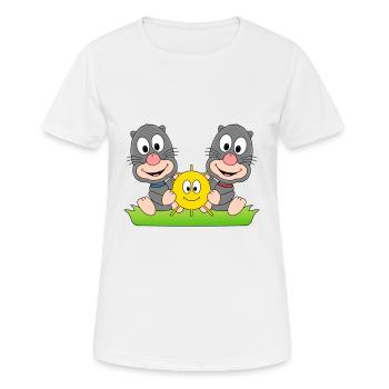 MAULWÜRFE - SOMMER - SONNE - SONNENSCHEIN - LIEBE - Frauen T-Shirt atmungsaktiv - Weiß - Vorne - AI Model Female 172 dark (172cm)