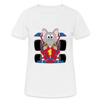 AUTO - RATTE - RENNAUTO - RENNFAHRER - TIERISCH - Frauen T-Shirt atmungsaktiv - Weiß - Vorne - AI Model Female 172 dark (172cm)