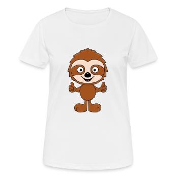 FAULTIER - TIER - TIERISCH - LIKE - LIKEN - Frauen T-Shirt atmungsaktiv - Weiß - Vorne - AI Model Female 172 dark (172cm)