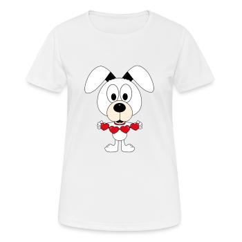 HUND - LIEBE - LOVE - TIERLIEB - Frauen T-Shirt atmungsaktiv - Weiß - Vorne - AI Model Female 172 dark (172cm)