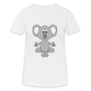 KOALA - YOGA - PILATES - TIER - TIERISCH - Frauen T-Shirt atmungsaktiv - Weiß - Vorne - AI Model Female 172 dark (172cm)