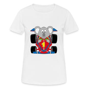 KOALA - RENNAUTO - RENNFAHRER - AUTORENNEN - Frauen T-Shirt atmungsaktiv - Weiß - Vorne - AI Model Female 172 dark (172cm)