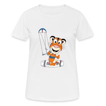 KITESURFER - KITEN - KITE - KITESURFEN - TIGER - Frauen T-Shirt atmungsaktiv - Weiß - Vorne - AI Model Female 172 dark (172cm)