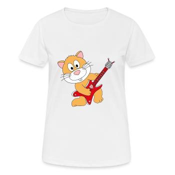 HAMSTER - GITARRE - MUSIK - TIERISCH - Frauen T-Shirt atmungsaktiv - Weiß - Vorne - AI Model Female 172 dark (172cm)