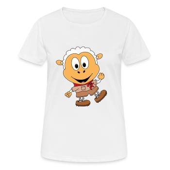 SCHAF - WANDERN - BERGE - PFADFINDER - TIERISCH - Frauen T-Shirt atmungsaktiv - Weiß - Vorne - AI Model Female 172 dark (172cm)