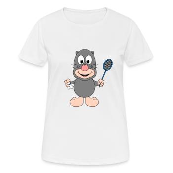 MAULWURF - FEDERBALL - BADMINTON - SPORT - Frauen T-Shirt atmungsaktiv - Weiß - Vorne - AI Model Female 172 dark (172cm)