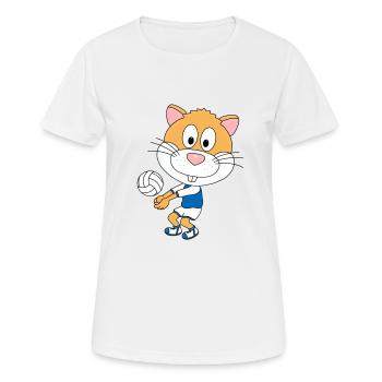 HAMSTER - VOLLEYBALL - SPORT - TIERISCH - Frauen T-Shirt atmungsaktiv - Weiß - Vorne - AI Model Female 172 dark (172cm)