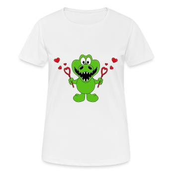 KROKODIL - SEIFENBLASEN - LIEBE - LOVE - TIERISCH - Frauen T-Shirt atmungsaktiv - Weiß - Vorne - AI Model Female 172 dark (172cm)