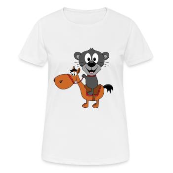 PANTHER - PFERD - REITEN - REITSPORT - TIERISCH - Frauen T-Shirt atmungsaktiv - Weiß - Vorne - AI Model Female 172 dark (172cm)