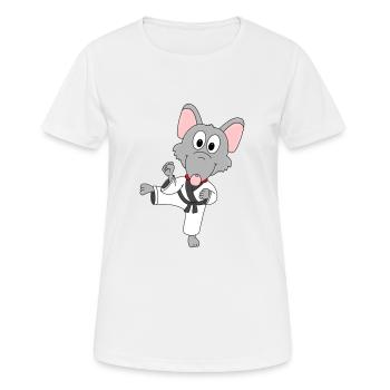 RATTE - KARATE - JUDO - KAMPFSPORT - TIERISCH - Frauen T-Shirt atmungsaktiv - Weiß - Vorne - AI Model Female 172 dark (172cm)