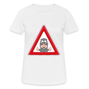 ACHTUNG MAULWURF - TIER - TIERISCH - Frauen T-Shirt atmungsaktiv - Weiß - Vorne - AI Model Female 172 dark (172cm)