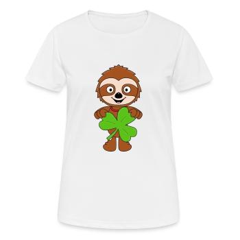 FAULTIER - KLEEBLATT - TIER - TIERISCH - KLEE - Frauen T-Shirt atmungsaktiv - Weiß - Vorne - AI Model Female 172 dark (172cm)