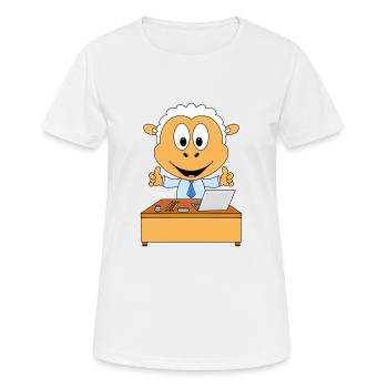 SCHAF - SCHREIBTISCH - ARBEIT - CHEF - MITARBEITER - Frauen T-Shirt atmungsaktiv - Weiß - Vorne - AI Model Female 172 dark (172cm)
