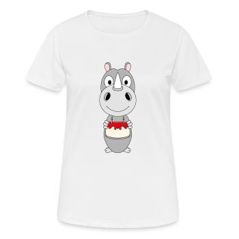 NASHORN - GEBURTSTAG - TORTE - TIER - KIND - BABY - Frauen T-Shirt atmungsaktiv - Weiß - Vorne - AI Model Female 172 dark (172cm)