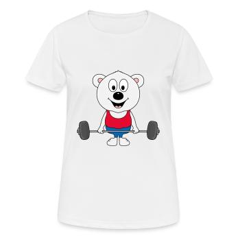 FITNESS - SPORT - GEWICHTHEBER - BODYBUILDING - Frauen T-Shirt atmungsaktiv - Weiß - Vorne - AI Model Female 172 dark (172cm)