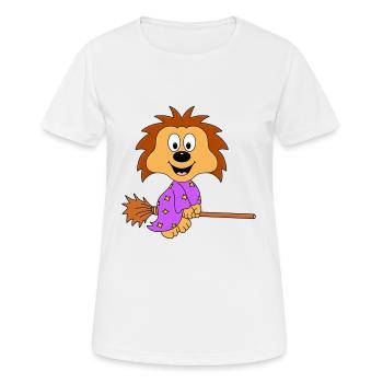 IGEL - HEXE - HEXENBESEN - HALLOWEEN - TIER - BABY - Frauen T-Shirt atmungsaktiv - Weiß - Vorne - AI Model Female 172 dark (172cm)