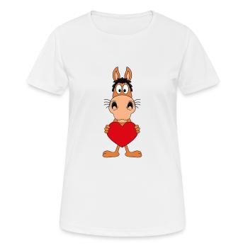 PFERD - HERZ - LIEBE - LOVE - PONY - REITEN - Frauen T-Shirt atmungsaktiv - Weiß - Vorne - AI Model Female 172 dark (172cm)