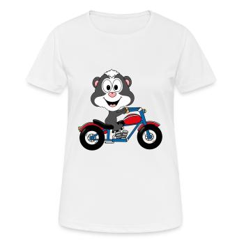 STINKTIER - MOTORRAD - BIKER - TIER - TIERISCH - Frauen T-Shirt atmungsaktiv - Weiß - Vorne - AI Model Female 172 dark (172cm)