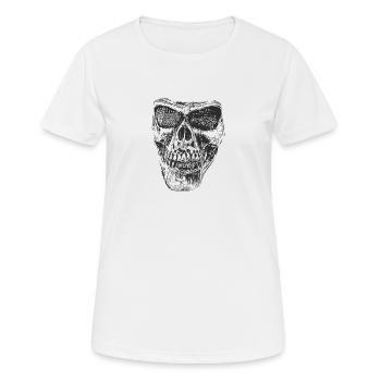 Crâne crâne - T-shirt respirant Femme - blanc - Devant - AI Model Female 172 dark (172cm)