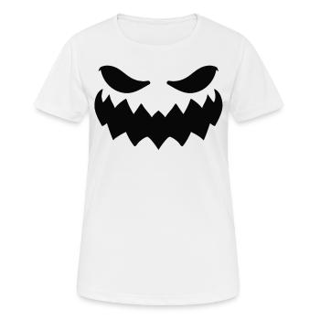 Pumpkin face Halloween - Women's Breathable T-Shirt - white - Front - AI Model Female 172 dark (172cm)