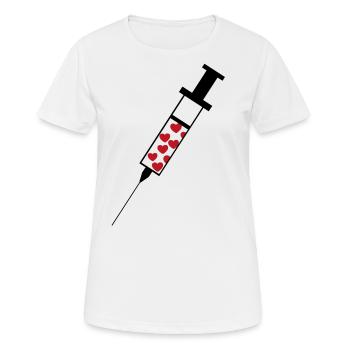 Spritze - Frauen T-Shirt atmungsaktiv - Weiß - Vorne - AI Model Female 172 dark (172cm)