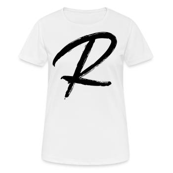 Lettre R - T-shirt respirant Femme - blanc - Devant - AI Model Female 172 dark (172cm)