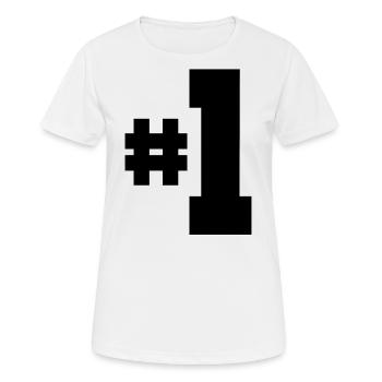 Eins 1 - Frauen T-Shirt atmungsaktiv - Weiß - Vorne - AI Model Female 172 dark (172cm)