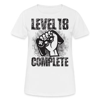 Level 18 Complete Geburtstagsgeschenk 18 Jahre - Frauen T-Shirt atmungsaktiv - Weiß - Vorne - AI Model Female 172 dark (172cm)