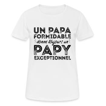 Papy exceptionnel ! - T-shirt respirant Femme - blanc - Devant - AI Model Female 172 dark (172cm)