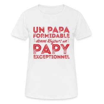 Papy exceptionnel ! - T-shirt respirant Femme - blanc - Devant - AI Model Female 172 dark (172cm)