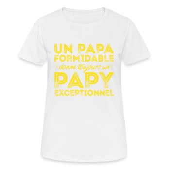 Papy exceptionnel ! - T-shirt respirant Femme - blanc - Devant - AI Model Female 172 dark (172cm)