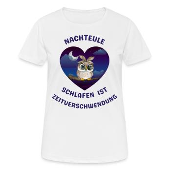 NACHTEULE - Frauen T-Shirt atmungsaktiv - Weiß - Vorne - AI Model Female 172 dark (172cm)