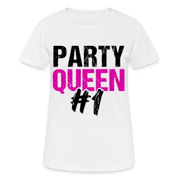 PARTY QUEEN No.1 - Frauen T-Shirt atmungsaktiv - Weiß - Vorne - AI Model Female 172 dark (172cm)