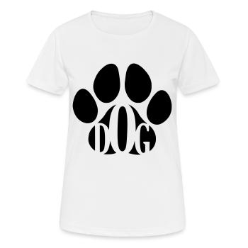Chien, patte de chien, meilleur ami de l'homme - T-shirt respirant Femme - blanc - Devant - AI Model Female 172 dark (172cm)