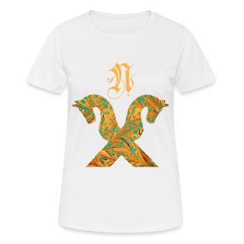 Pignon pour chevaux E 95 N - T-shirt respirant Femme - blanc - Devant - AI Model Female 172 dark (172cm)