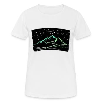 Bergmagie, Berge unter Nachthimmel, wandern, berg - Frauen T-Shirt atmungsaktiv - Weiß - Vorne - AI Model Female 172 dark (172cm)