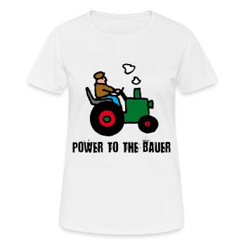 power_to_the_bauer_c - Women's Breathable T-Shirt - white - Front - AI Model Female 172 dark (172cm)