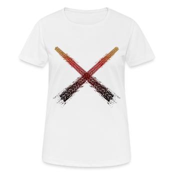 Reifenspur Deutschlandflagge Schwerter - Frauen T-Shirt atmungsaktiv - Weiß - Vorne - AI Model Female 172 dark (172cm)
