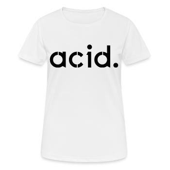 Techno - Musique techno - Rave - Acide - Musique - T-shirt respirant Femme - blanc - Devant - AI Model Female 172 dark (172cm)