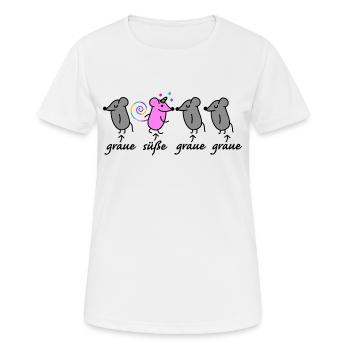 Maus und Mäuse - Frauen T-Shirt atmungsaktiv - Weiß - Vorne - AI Model Female 172 dark (172cm)