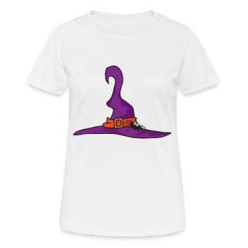 Halloween witch hat spider - Women's Breathable T-Shirt - white - Front - AI Model Female 172 dark (172cm)