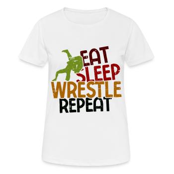 Grappling Martial Arts Wrestling - Frauen T-Shirt atmungsaktiv - Weiß - Vorne - AI Model Female 172 dark (172cm)