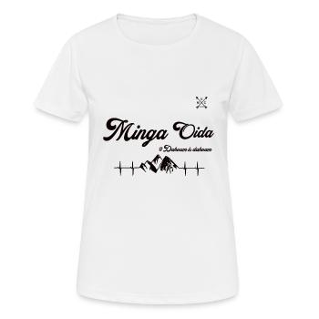 Minga Oida Stuff - Frauen T-Shirt atmungsaktiv - Weiß - Vorne - AI Model Female 172 dark (172cm)
