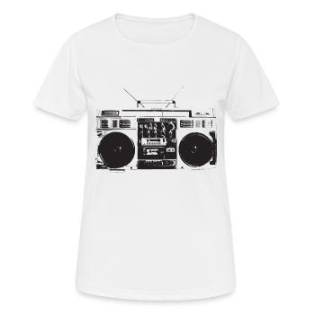 Ghetto blaster vintage, hip hop oldschool - Frauen T-Shirt atmungsaktiv - Weiß - Vorne - AI Model Female 172 dark (172cm)