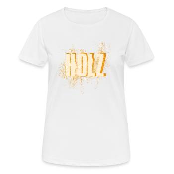 Holz - Frauen T-Shirt atmungsaktiv - Weiß - Vorne - AI Model Female 172 dark (172cm)